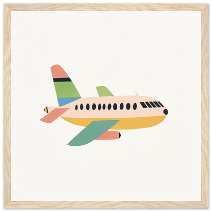 Colorful cartoon airplane with pastel accents from Peach Pursuits Soar collection