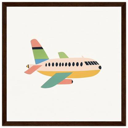 Cartoon-style passenger airplane in pastel colors for Peach Pursuits Soar product