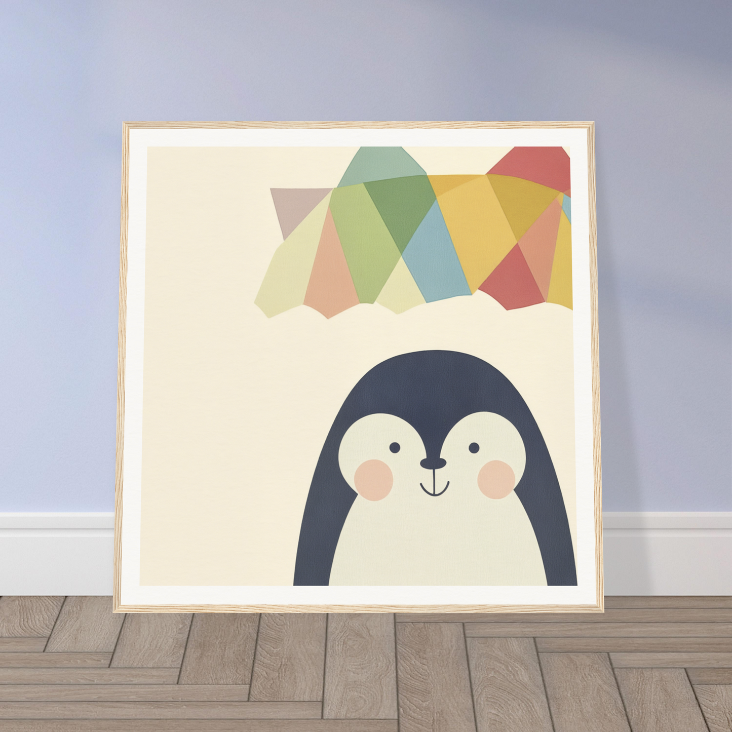 Cute cartoon penguin with rosy cheeks in Penguin Prismament special edition art