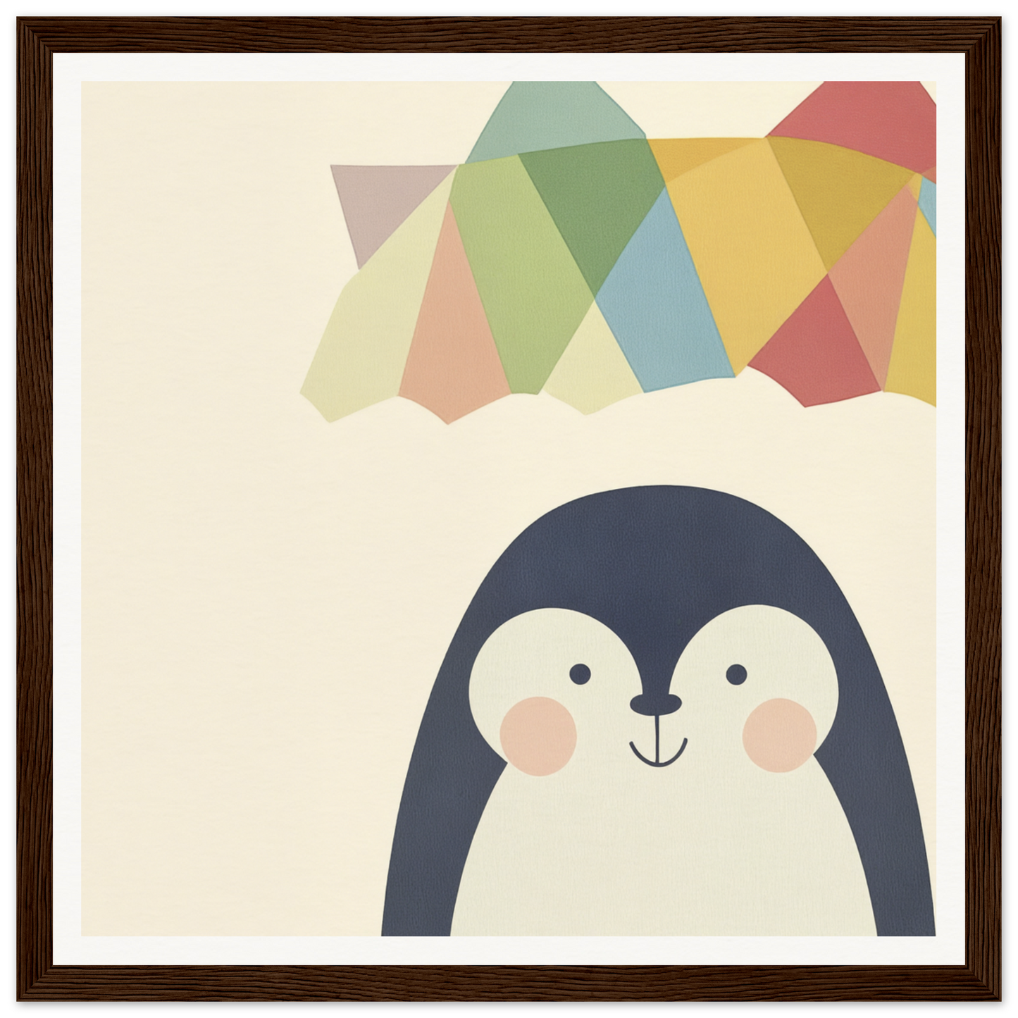 Cute cartoon penguin with rosy cheeks, featured in Penguin Prismament special edition art™