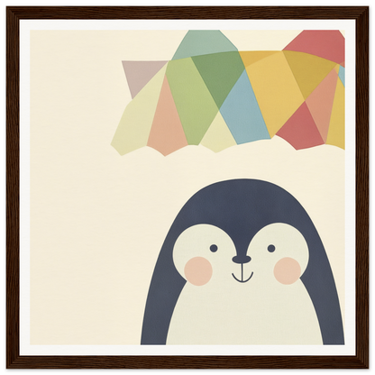 Cute cartoon penguin with rosy cheeks, featured in Penguin Prismament special edition art™