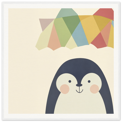 Cute cartoon penguin with rosy cheeks featured in Penguin Prismament special edition art