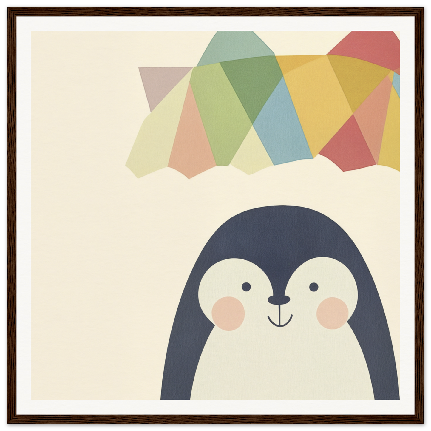 Cute cartoon penguin with rosy cheeks, featured in Penguin Prismament special edition art