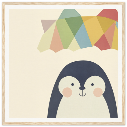 Cute cartoon penguin with rosy cheeks featured in Penguin Prismament special edition art