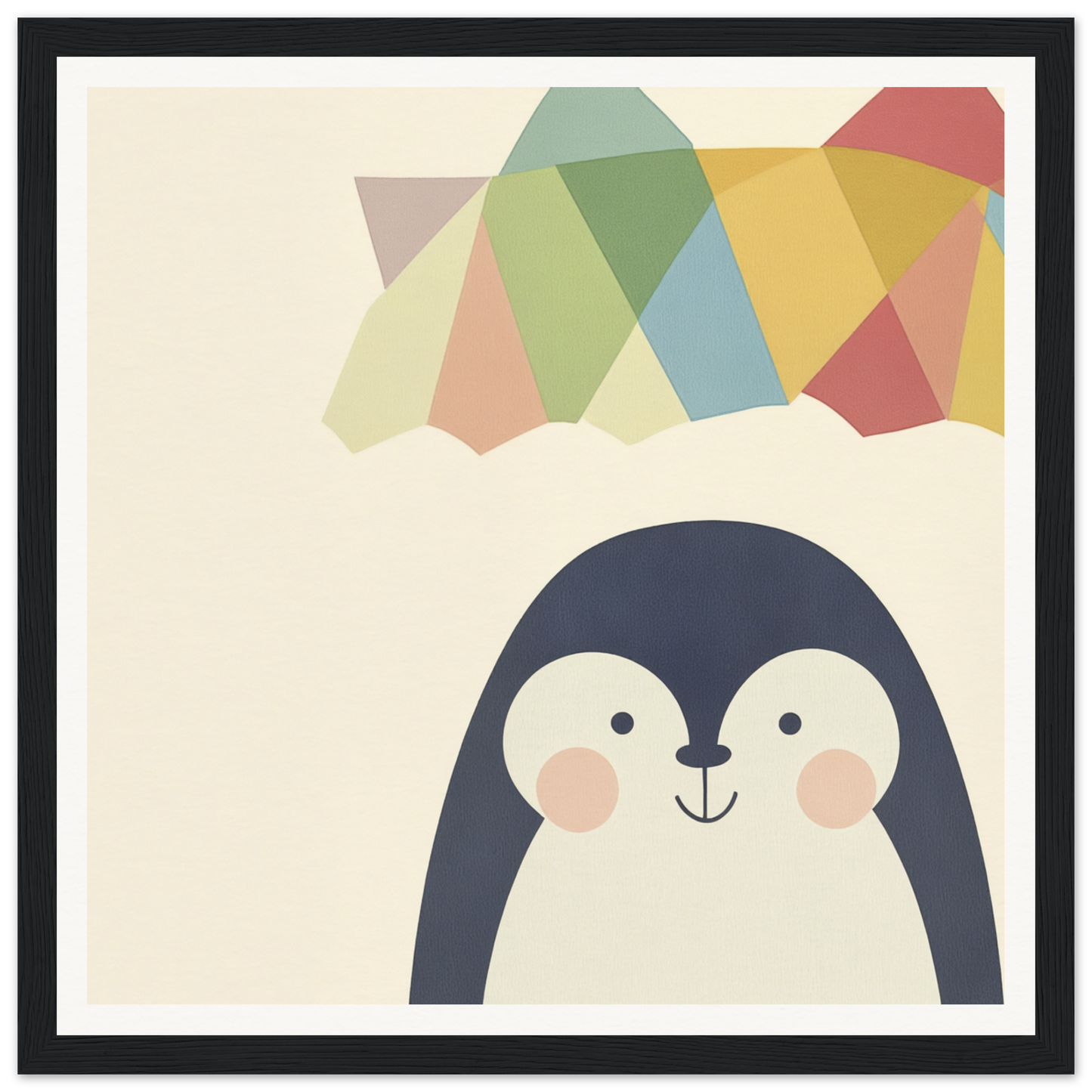 Cute cartoon penguin with rosy cheeks and a smile from Penguin Prismament special edition