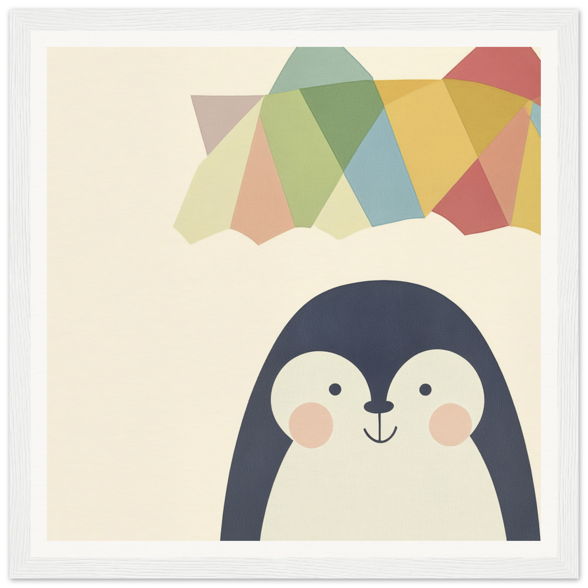 Cute cartoon penguin with rosy cheeks featured in Penguin Prismament special edition art™