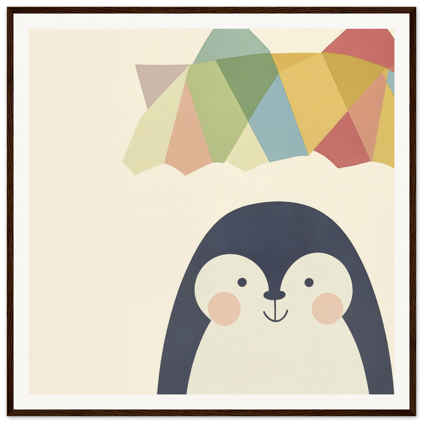 Cute cartoon penguin with rosy cheeks featured in Penguin Prismament special edition art