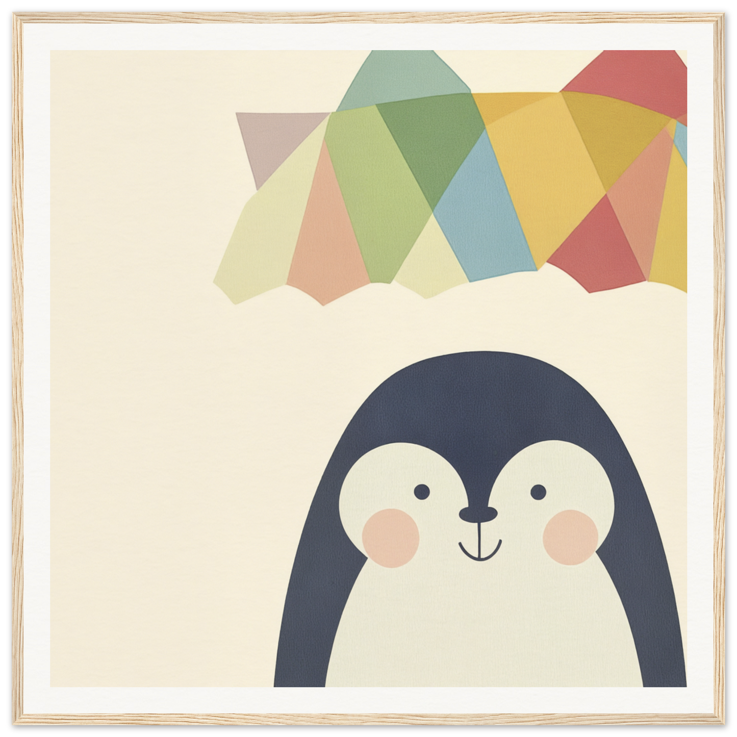 Cute cartoon penguin with rosy cheeks featured in the Penguin Prismament special edition art