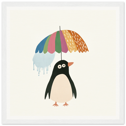 Penguin Umbrella Revel featuring a penguin with a colorful umbrella and dripping ice