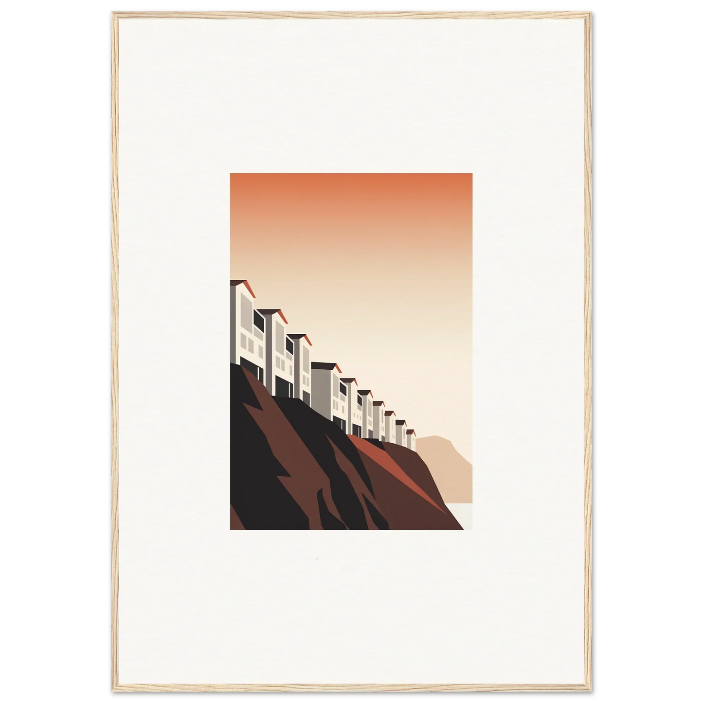 Charming row of chimneys on a roof, perfect for room decoration or wall art canvas print