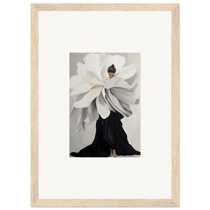 Framed wall art of a person in a white flower dress, perfect for room decor, Epoch Ascends