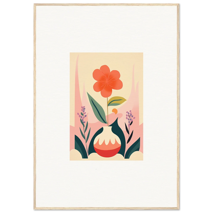 Stylized red flower in a vase for a chic room decoration canvas print featuring Oud Chorus