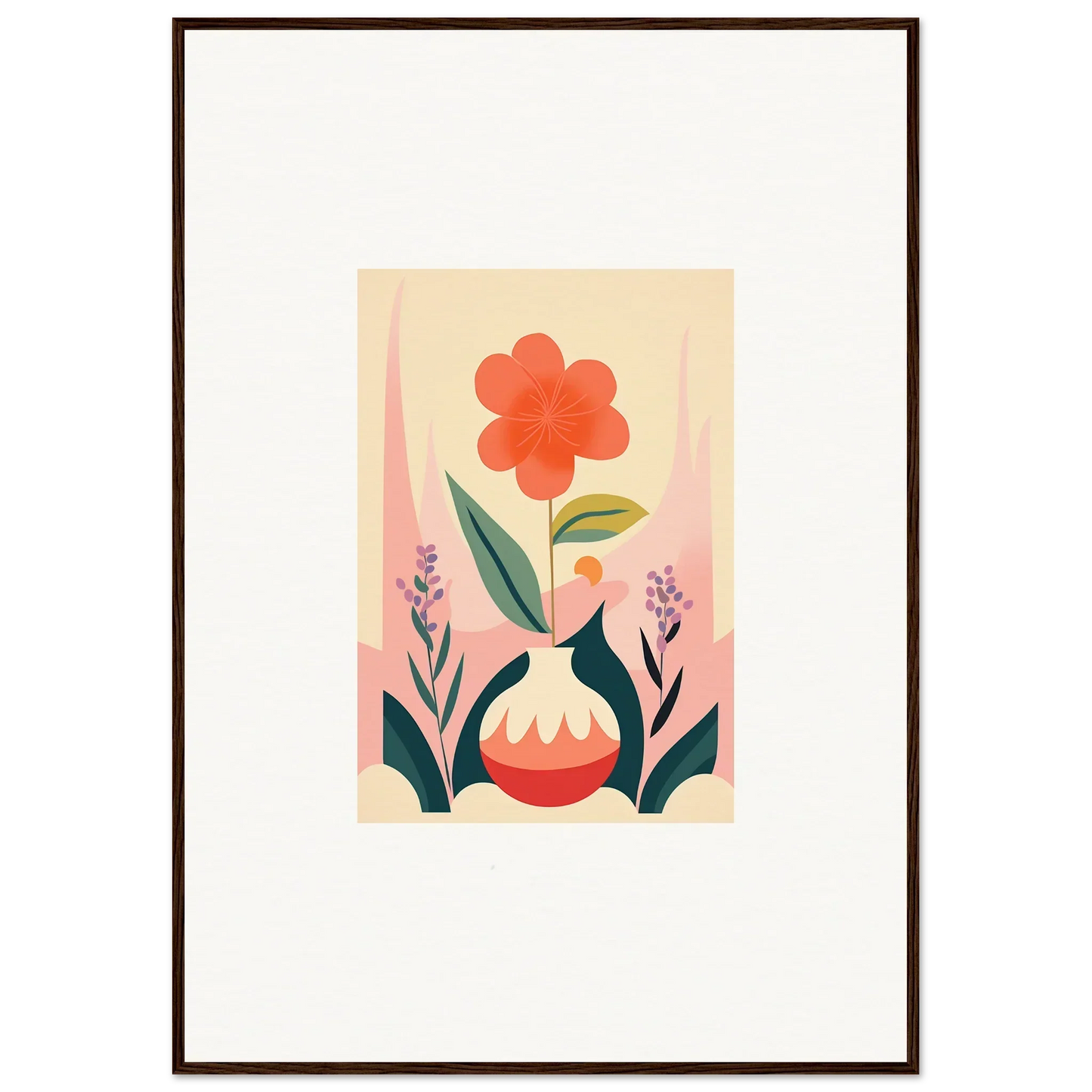 Framed canvas print of a stylish flower vase for lovely room decoration and Oud Chorus vibes