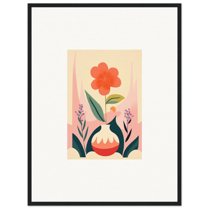 Stylish canvas print of a red flower vase for an elegant room decoration with Oud Chorus vibes