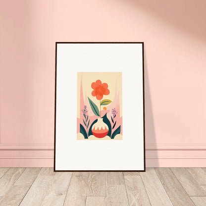 Framed canvas print of a red flower, perfect for room decoration with Oud Chorus vibes