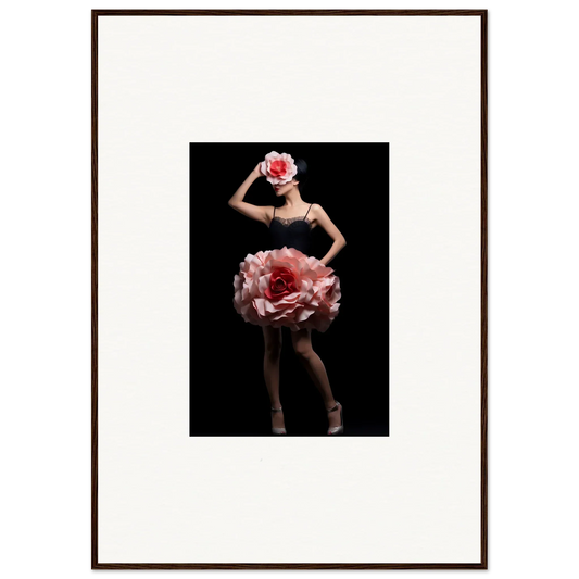 Dancer in a pink flower dress for whimsical wall art and room decor