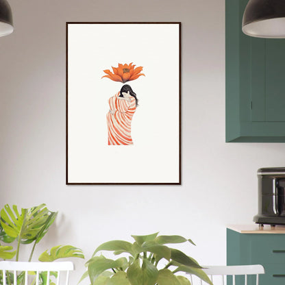 Framed Petal Whisper artwork of a figure with an orange lotus flower crown