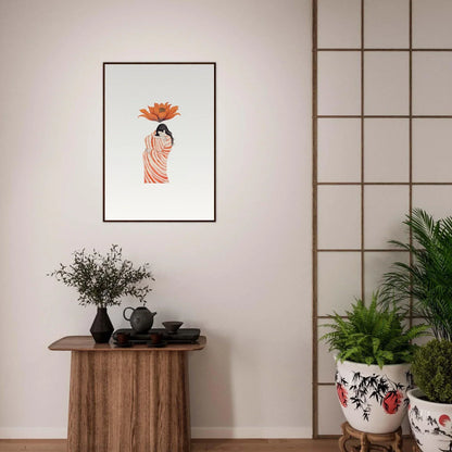 Framed artwork of a stylized figure with a lotus flower from Petal Whisper collection