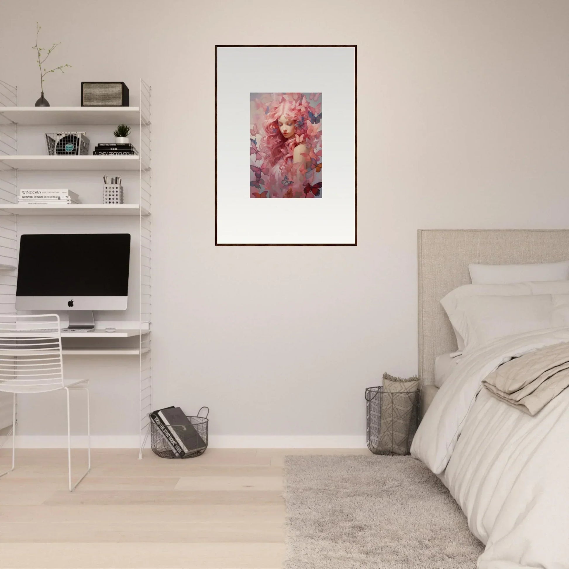 Framed wall art featuring pink and red tones from Petal Winds Arise for stylish room decor