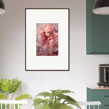 Framed wall art titled Petal Winds Arise with pink and red swirling abstract hues