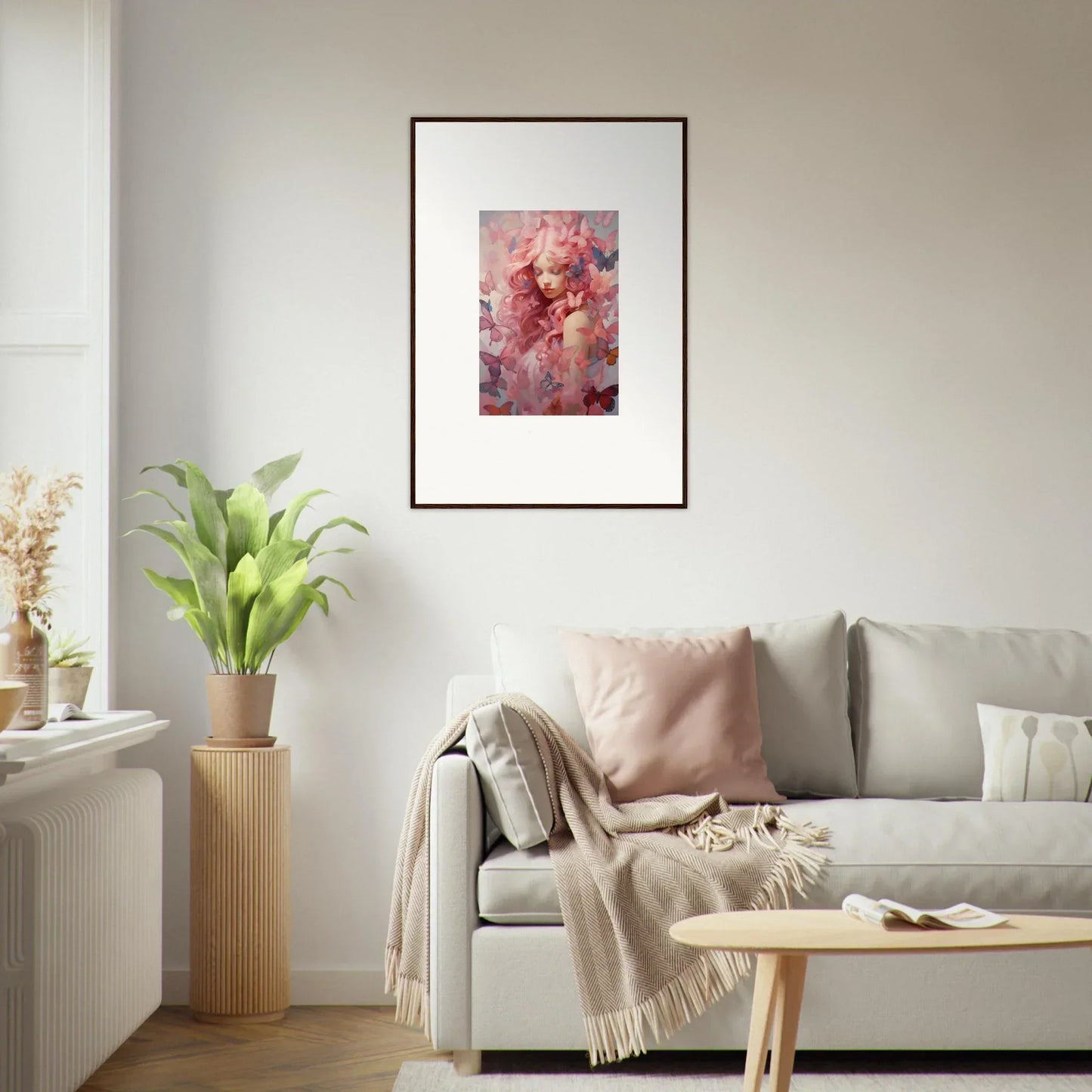 Framed wall art featuring pink and red tones, perfect for room decor, Winds Arise