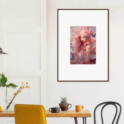 Framed wall art Petal Winds Arise featuring swirling pink and red hues for room decor