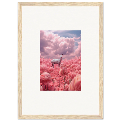 Deer in a field of pink flowers for stunning wall art in your room decoration