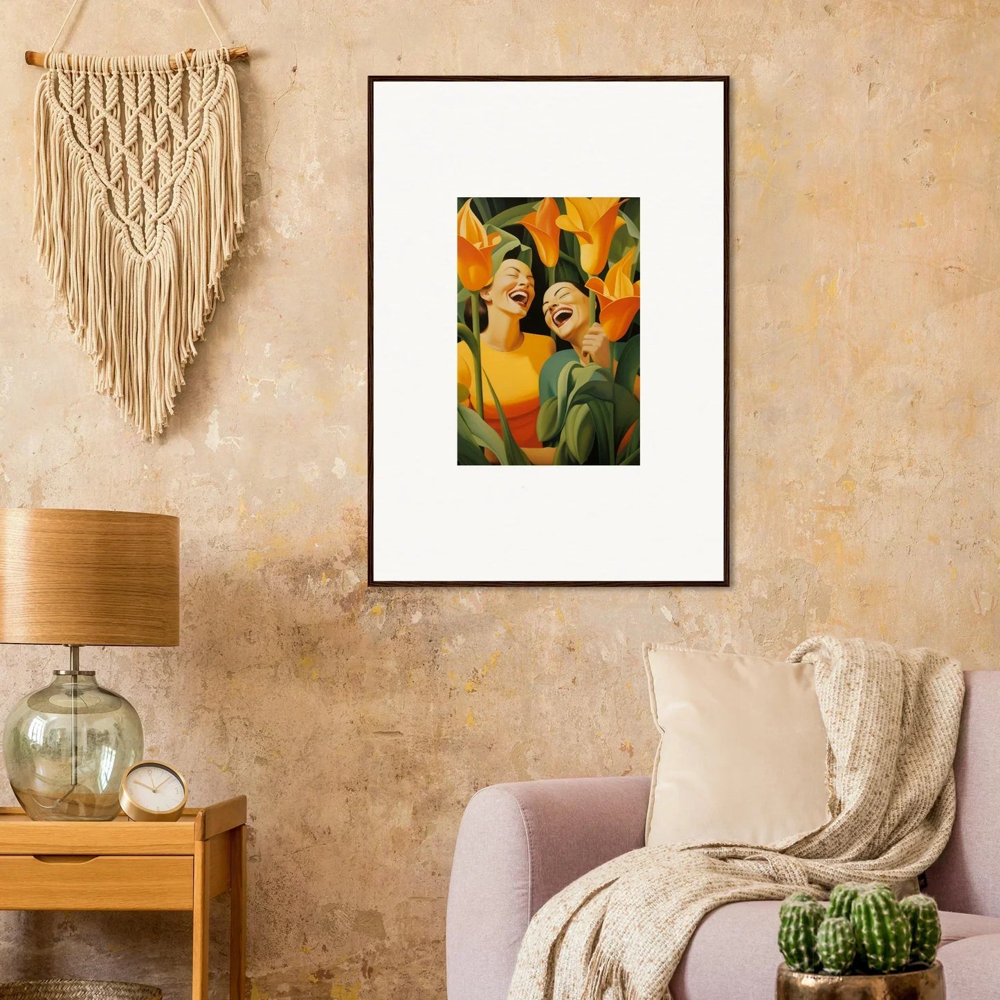 Framed canvas print of Petals Ecstatic Whispers for vibrant room decoration