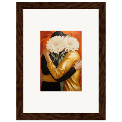 Framed wall art of a person holding flowers, perfect for room decor to embrace Aether