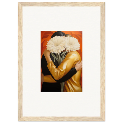 Framed wall art featuring a person with flowers, perfect for Room Decor and Embrace Aether