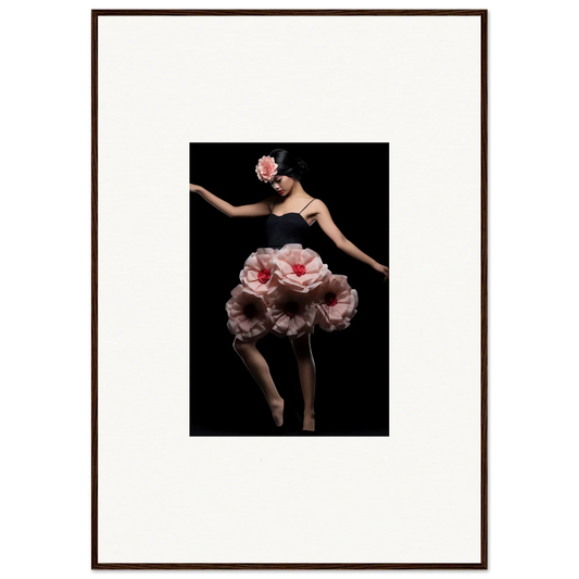 Artistic photograph of a dancer in pink flower dress for Midnight Reverie wall art