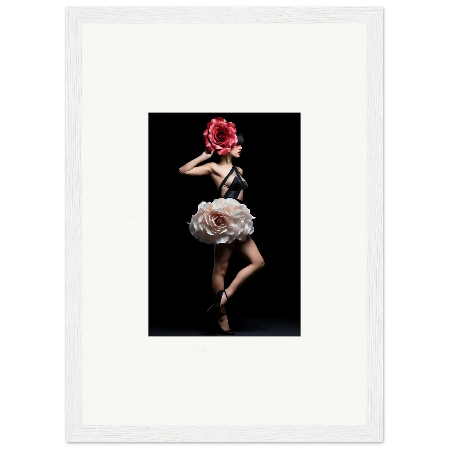 Dancer wearing a floral-inspired costume with a large rose-like skirt and headpiece.