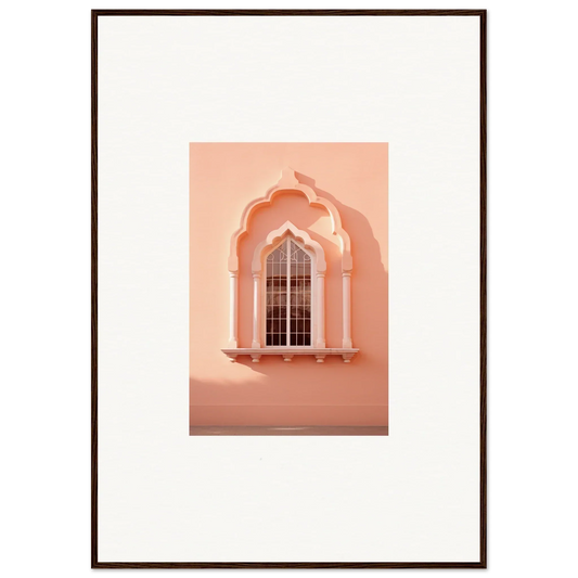 Ornate peach-colored arched window from the Petalsebb Archmelancholy special edition art™