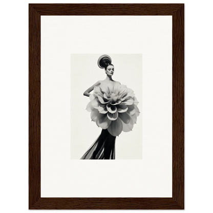 Dramatic flower-shaped dress in Phantom Bloom Flourish special edition art™ framed wall art