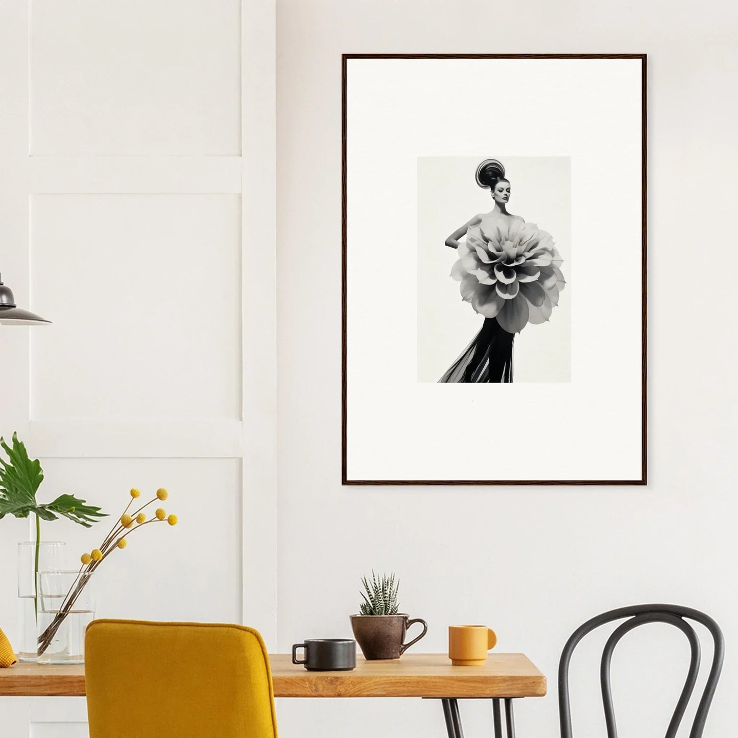 Framed wall art of a figure in a ruffled dress from Phantom Bloom Flourish special edition