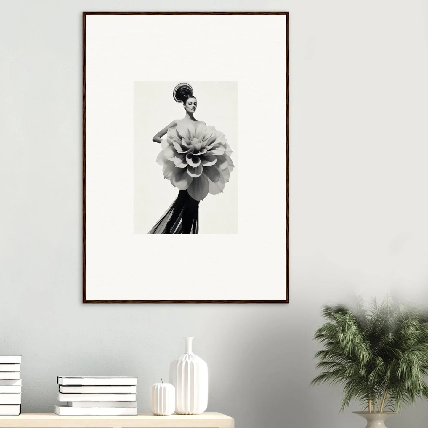 Framed wall art of Phantom Bloom Flourish with a figure in a flower-shaped dress