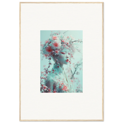 Framed wall art in pastel tones featuring blossom reverie and floral ethereal beauty