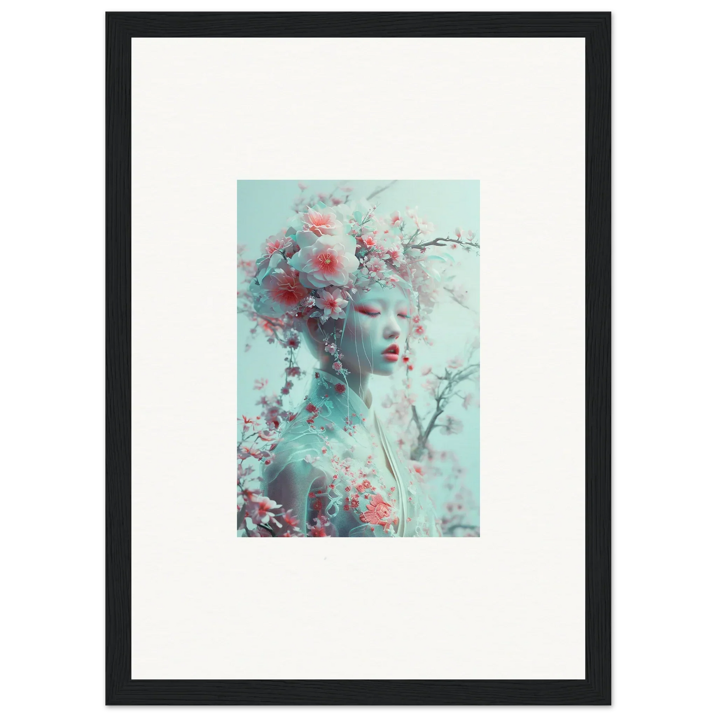 Ethereal portrait of floral elements in soft pastels for Blossom Reverie room decor