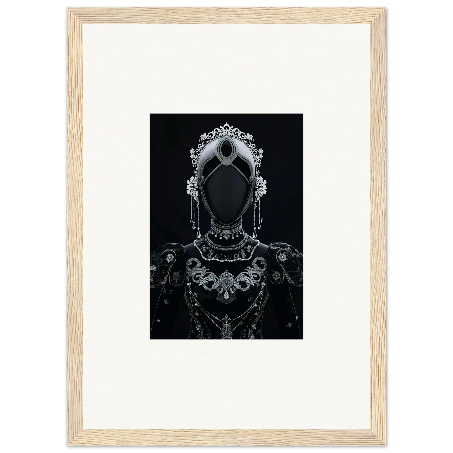 Ornate silhouette of a regal figure for stunning room decor and framed wall art