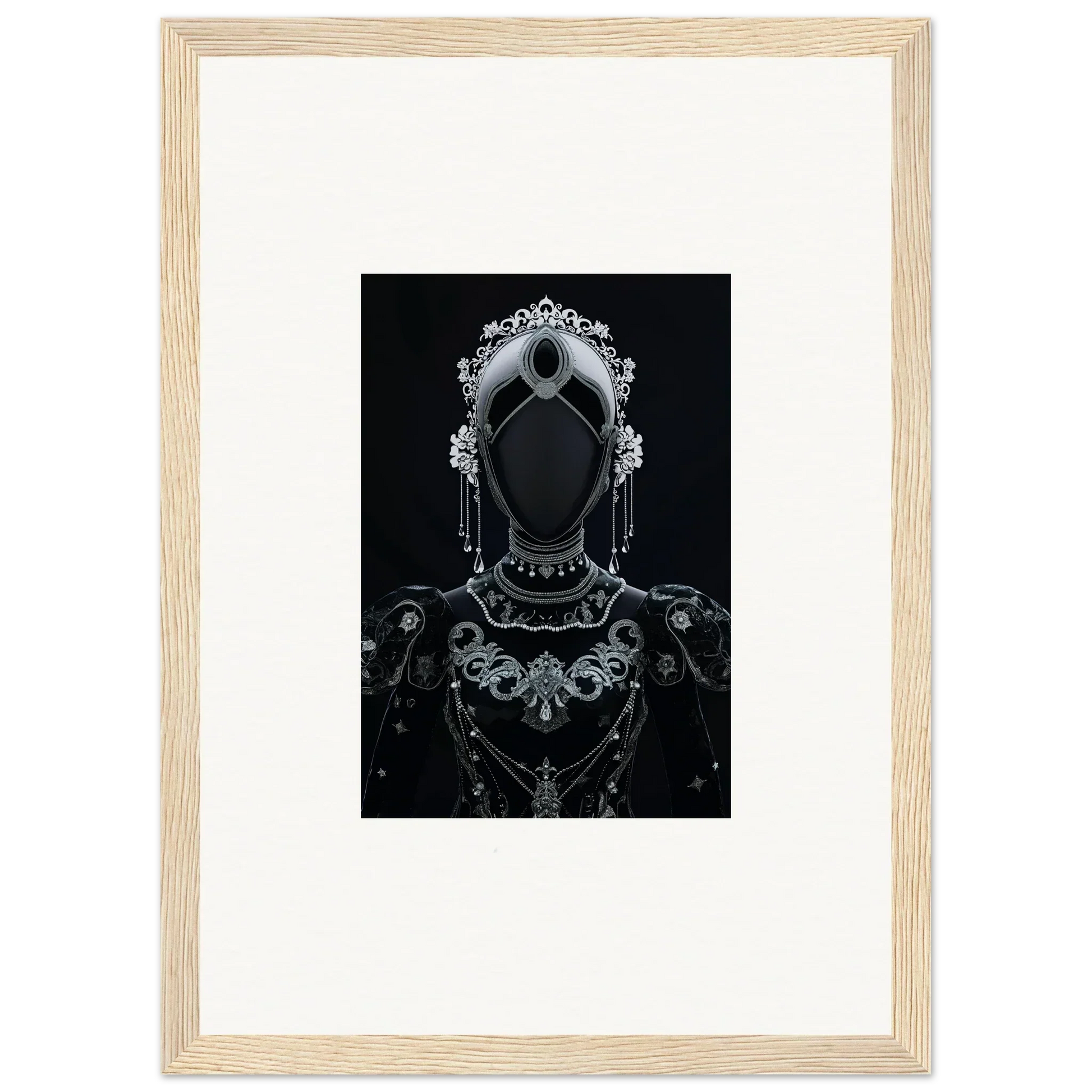 Ornate silhouette of a regal figure for stunning room decor and framed wall art