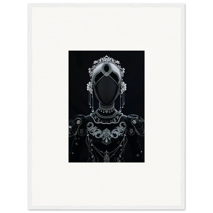 Ornate silhouette of a regal figure as framed wall art for elegant room decor