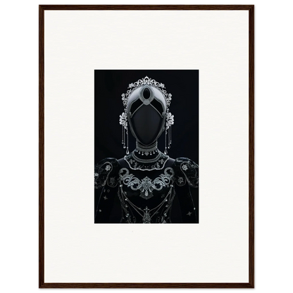 Silhouette of a regal figure in ornate attire perfect for framed wall art and room decor