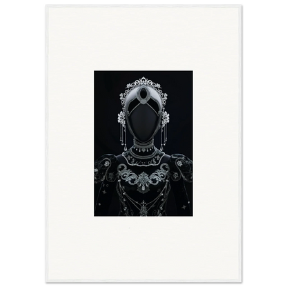 Ornate silhouette of a regal figure in decorative clothing for Room Decor and Framed Wall Art