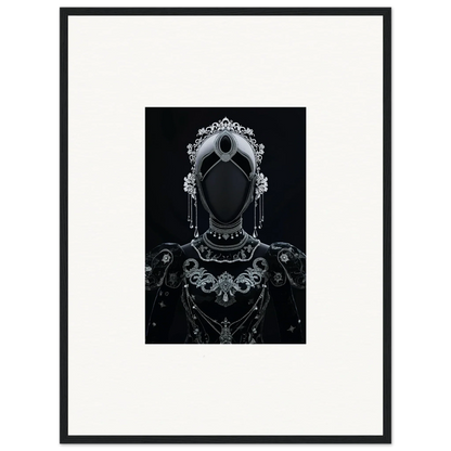 Ornate female silhouette in headdress and jewelry for regal conduit room decor