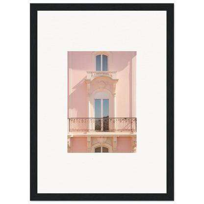 Pink Echoed Dream features a stunning Mediterranean facade with blue windows and a balcony