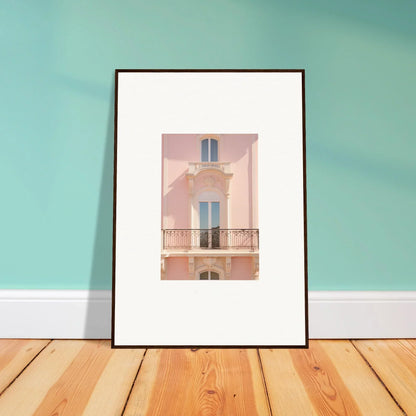 Framed wall art of a pink building facade from the Pink Echoed Dream collection