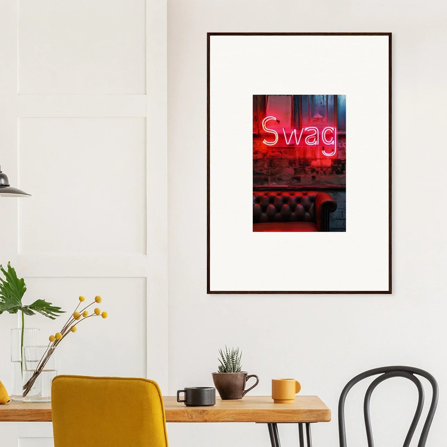 Framed neon Swag sign wall art, perfect for cool room decoration vibes