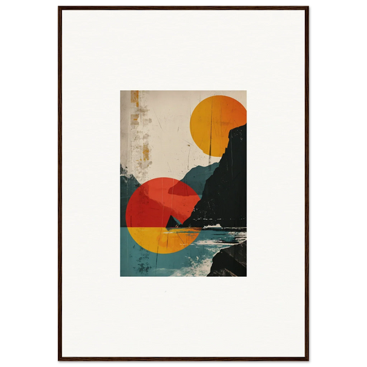 Abstract landscape canvas print showcasing divine reflection and geometric coastal shapes