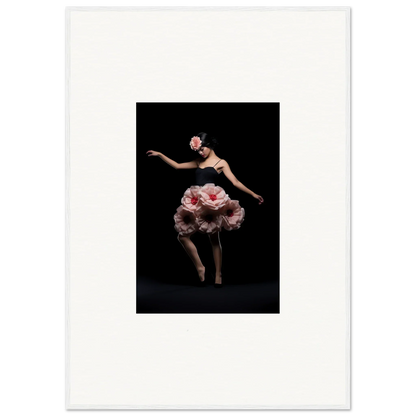 Dancer in a pink floral costume creates vibrant room decor for framed wall art