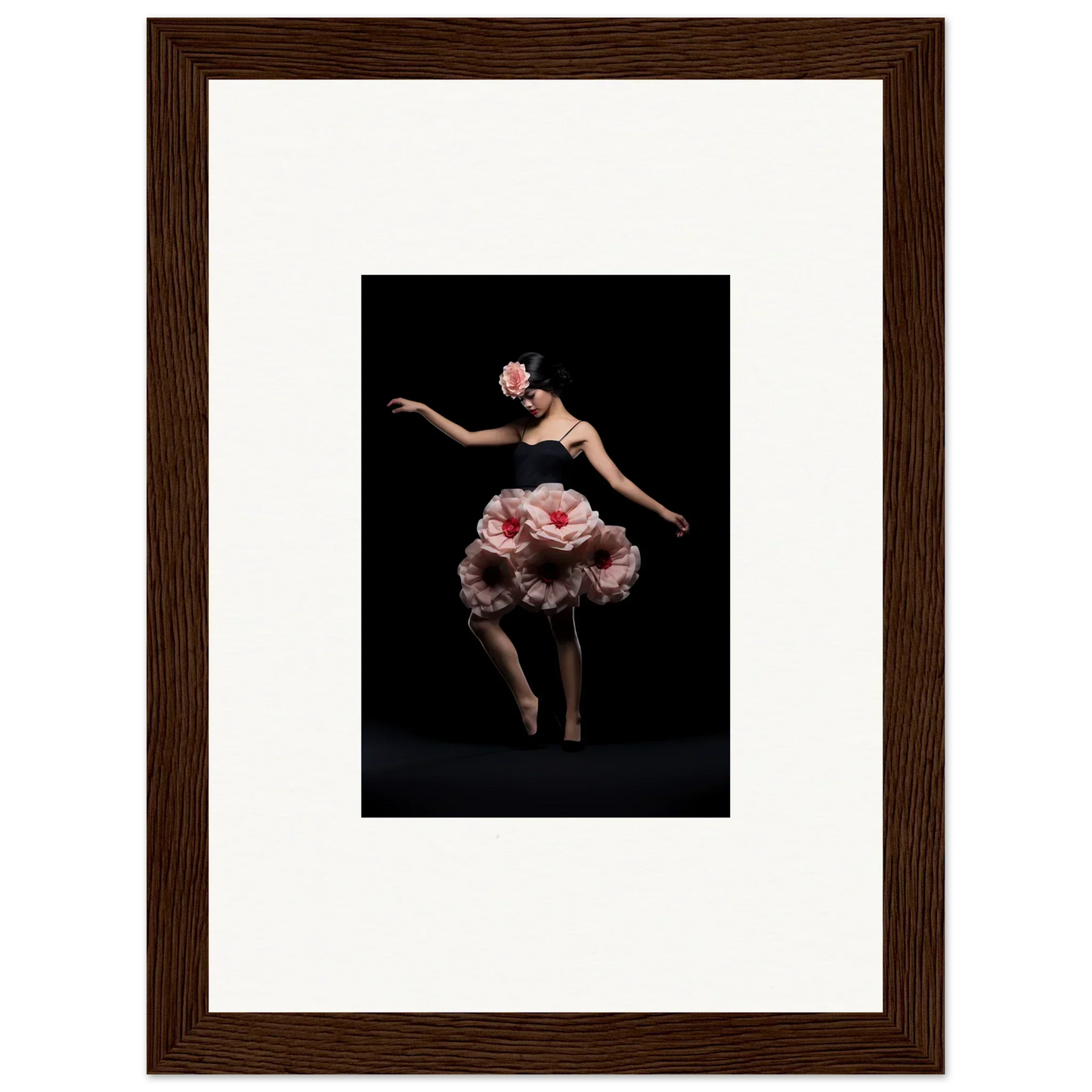 Dancer in a pink floral costume embodies floral feels for unique room decor